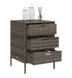 Armoire de rangement de jardin gris 55x59x80 cm résine tressée