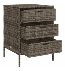 Armoire de rangement de jardin gris 55x59x80 cm résine tressée