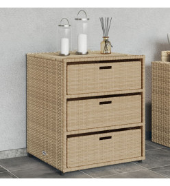 Armoire de rangement de jardin beige 55x59x69 cm résine tressée