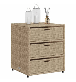Armoire de rangement de jardin beige 55x59x69 cm résine tressée
