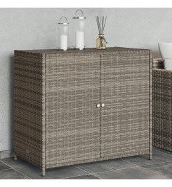Armoire de rangement de jardin gris 83x45x76 cm résine tressée