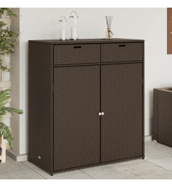 Armoire de rangement jardin marron 105x55x113 cm résine tressée