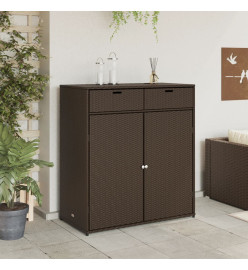 Armoire de rangement jardin marron 105x55x113 cm résine tressée