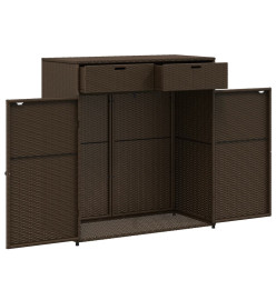 Armoire de rangement jardin marron 105x55x113 cm résine tressée
