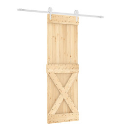 Porte coulissante et kit de quincaillerie 70x210 cm pin massif