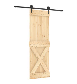 Porte coulissante et kit de quincaillerie 70x210 cm pin massif