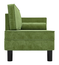 Chaise longue avec coussins et traversin vert clair velours