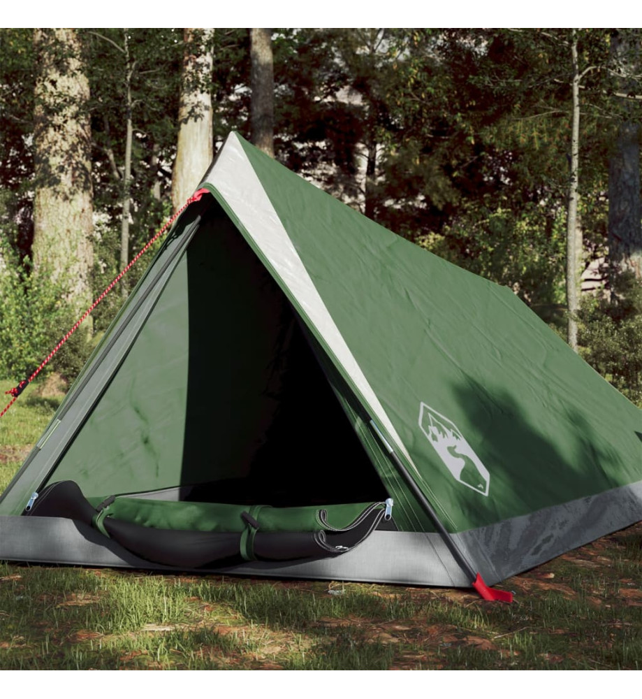 Tente de camping 2 personnes vert 200x120x88/62cm taffetas 185T