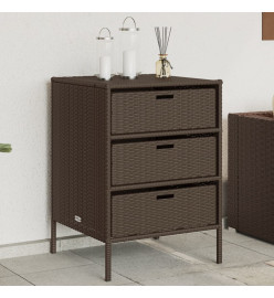 Armoire de rangement de jardin marron 55x59x80cm résine tressée