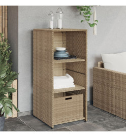 Armoire de rangement de jardin beige 50x55x115cm résine tressée