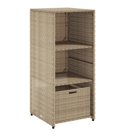 Armoire de rangement de jardin beige 50x55x115cm résine tressée