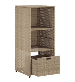 Armoire de rangement de jardin beige 50x55x115cm résine tressée