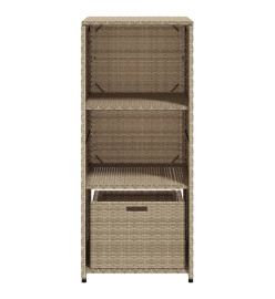 Armoire de rangement de jardin beige 50x55x115cm résine tressée