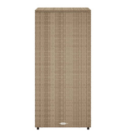Armoire de rangement de jardin beige 50x55x115cm résine tressée
