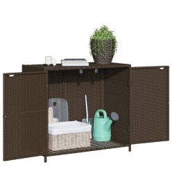 Armoire de rangement de jardin marron 83x45x76cm résine tressée