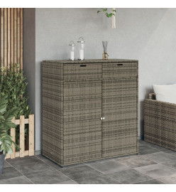 Armoire de rangement de jardin gris 105x55x113cm résine tressée