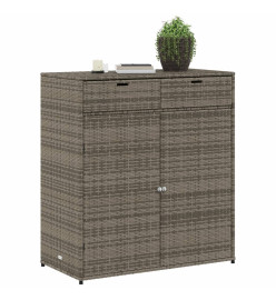 Armoire de rangement de jardin gris 105x55x113cm résine tressée