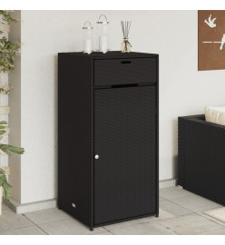 Armoire de rangement de jardin noir 55x55x111 cm résine tressée