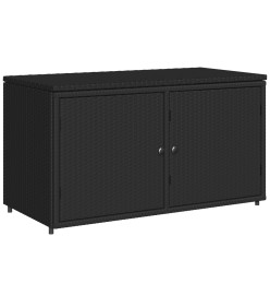 Armoire de rangement jardin noir 110x55x60,5 cm résine tressée