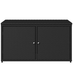 Armoire de rangement jardin noir 110x55x60,5 cm résine tressée