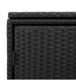 Armoire de rangement jardin noir 110x55x60,5 cm résine tressée