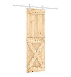 Porte coulissante et kit de quincaillerie 70x210 cm pin massif