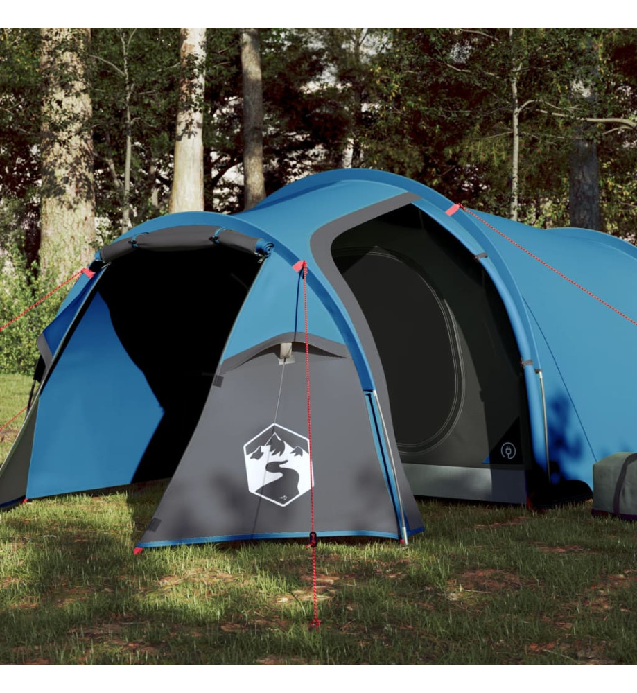 Tente de camping 4 personnes bleu 360x135x105 cm taffetas 185T