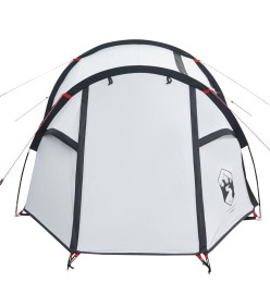 Tente de camping 3 personnes blanc 370x185x116 cm taffetas 190T