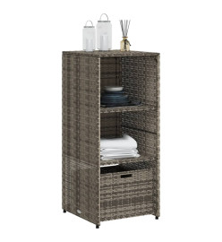 Armoire de rangement de jardin gris 50x55x115 cm résine tressée