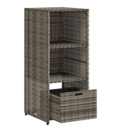 Armoire de rangement de jardin gris 50x55x115 cm résine tressée