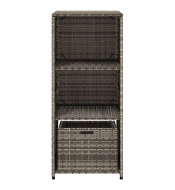 Armoire de rangement de jardin gris 50x55x115 cm résine tressée