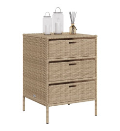 Armoire de rangement de jardin beige 55x59x80 cm résine tressée