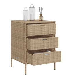 Armoire de rangement de jardin beige 55x59x80 cm résine tressée