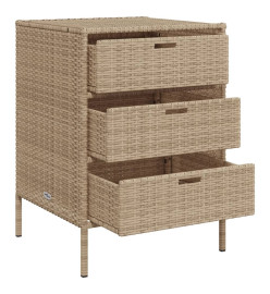 Armoire de rangement de jardin beige 55x59x80 cm résine tressée