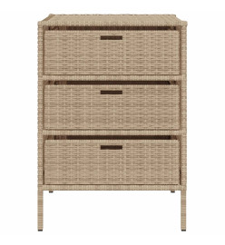 Armoire de rangement de jardin beige 55x59x80 cm résine tressée