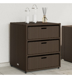 Armoire de rangement de jardin marron 55x59x69cm résine tressée