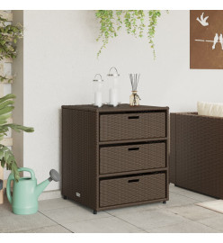 Armoire de rangement de jardin marron 55x59x69cm résine tressée