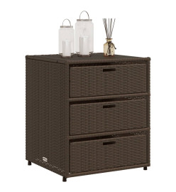 Armoire de rangement de jardin marron 55x59x69cm résine tressée