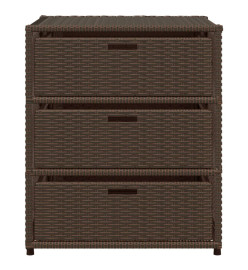 Armoire de rangement de jardin marron 55x59x69cm résine tressée