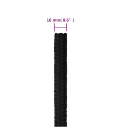 Corde de bateau Noir complet 16 mm 100 m Polypropylène