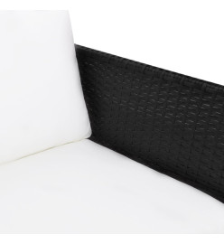 Mobilier de jardin à 3 places Résine tressée Noir