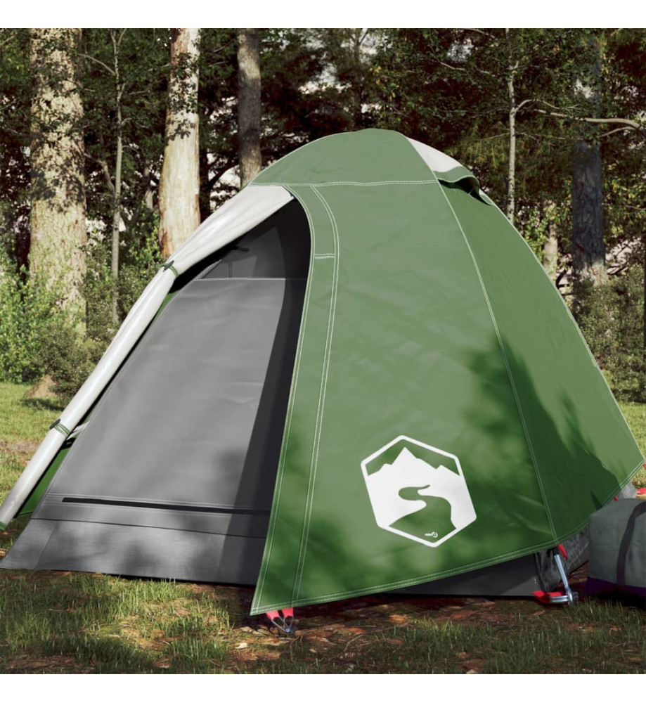 Tente de camping 2 personnes vert 254x135x112 cm taffetas 185T