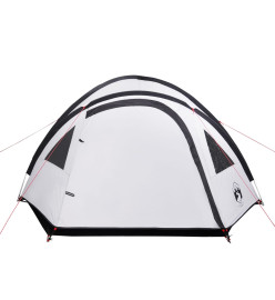 Tente de camping 4 personnes blanc 300x250x132 cm taffetas 185T