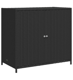 Armoire de rangement de jardin noir 83x45x76 cm résine tressée