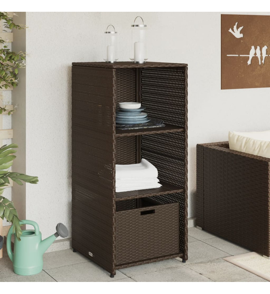 Armoire de rangement jardin marron 50x55x115 cm résine tressée Armoire de rangement jardin marron 50x55x115 cm résine tressée