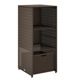 Armoire de rangement jardin marron 50x55x115 cm résine tressée