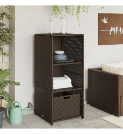 Armoire de rangement jardin marron 50x55x115 cm résine tressée