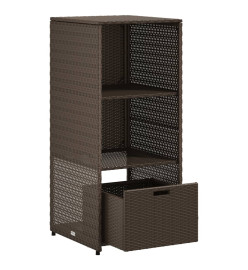 Armoire de rangement jardin marron 50x55x115 cm résine tressée