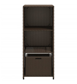 Armoire de rangement jardin marron 50x55x115 cm résine tressée