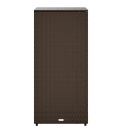 Armoire de rangement jardin marron 50x55x115 cm résine tressée